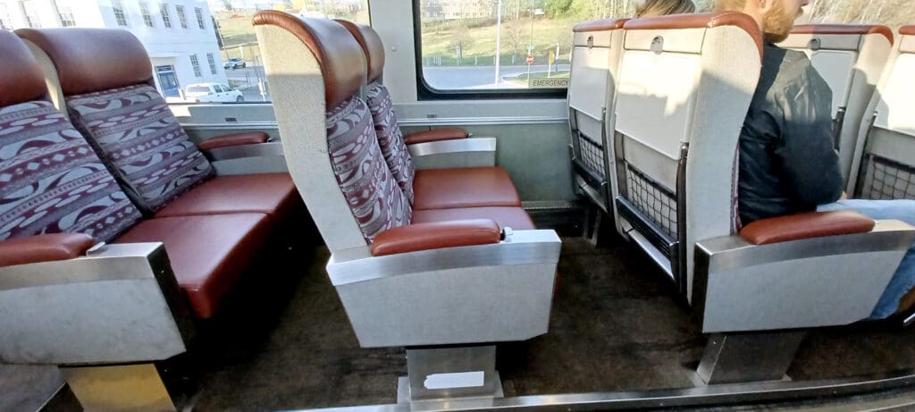 a seat on a train