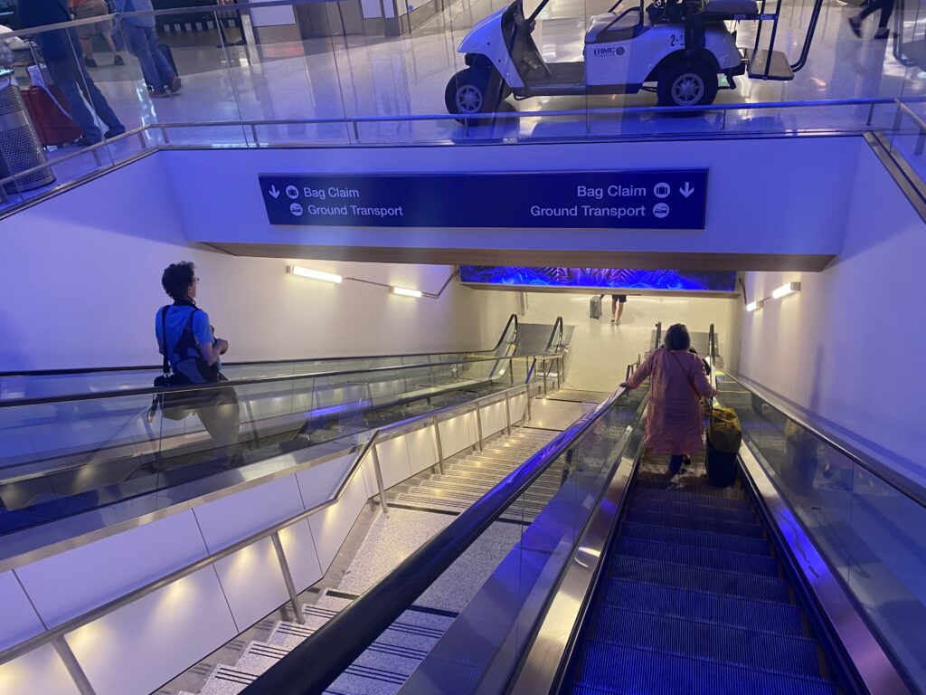 people on an escalator