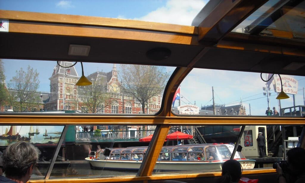 a view of a boat from a boat