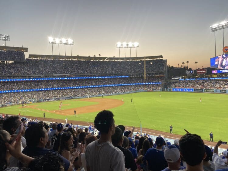 Baseball game at Dodger Stadium