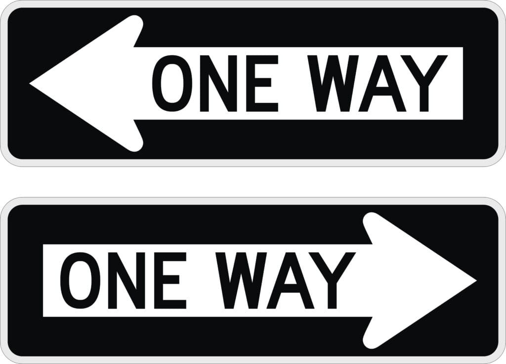 One Way street signs