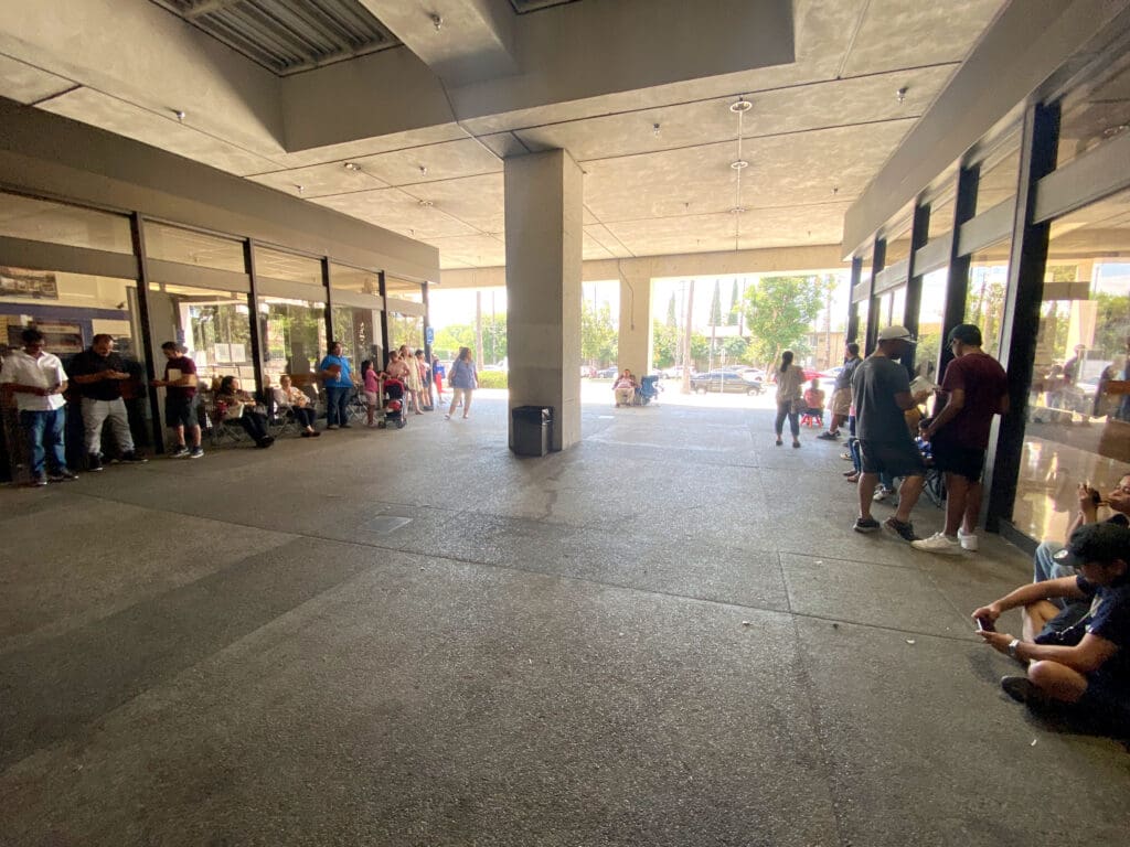 Waiting in line at the Van Nuys Passport Mega Center