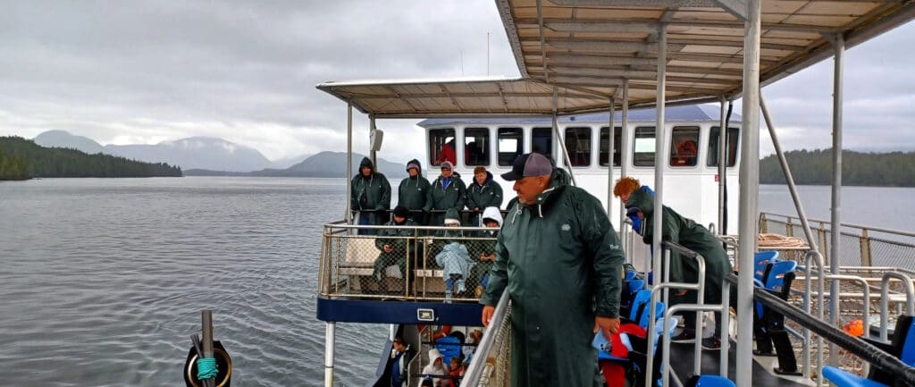 a group of people on a boat