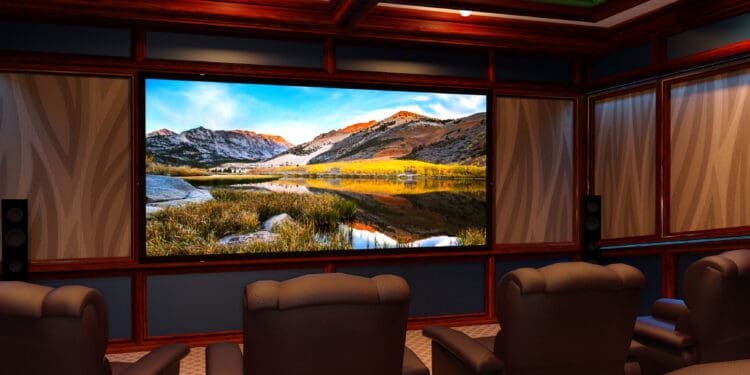 3D rendering of a home theater interior