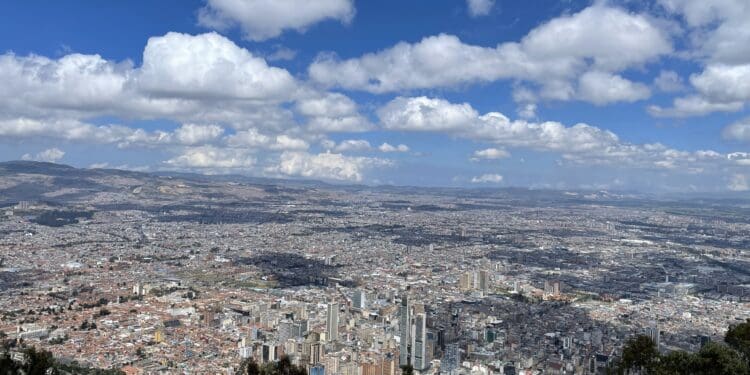 a city with many buildings and trees