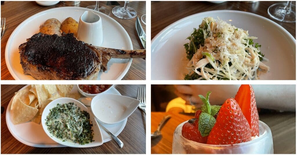 a collage of food on a table