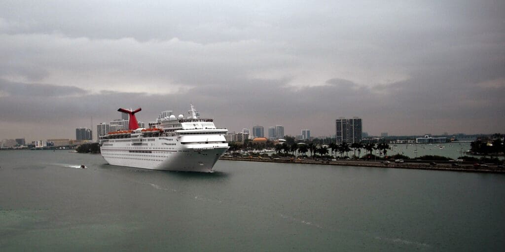 a cruise ship in the water