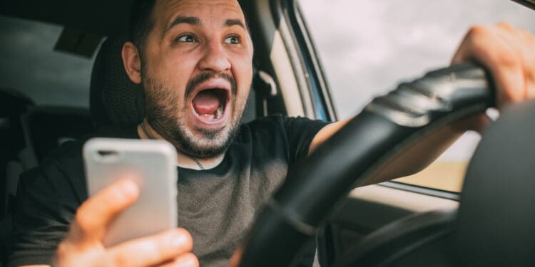 An angry ride share driver