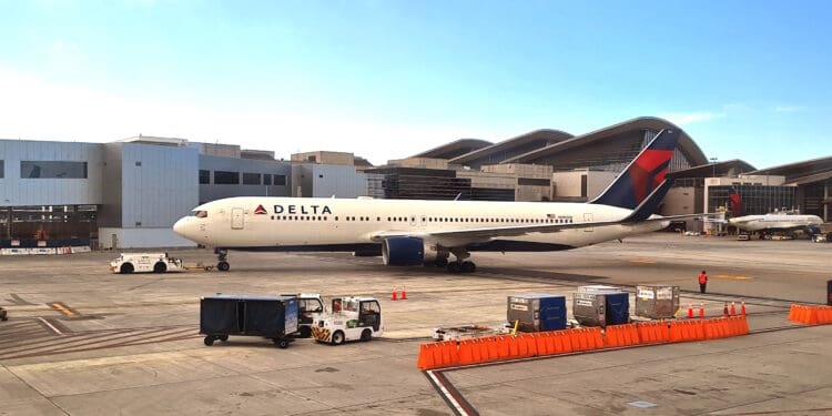 a plane parked at an airport