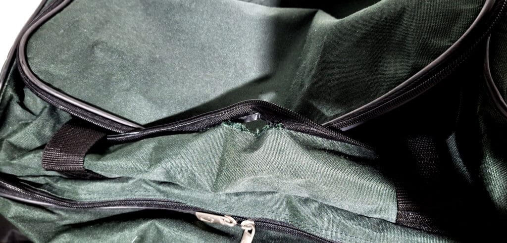 a zipper in a bag