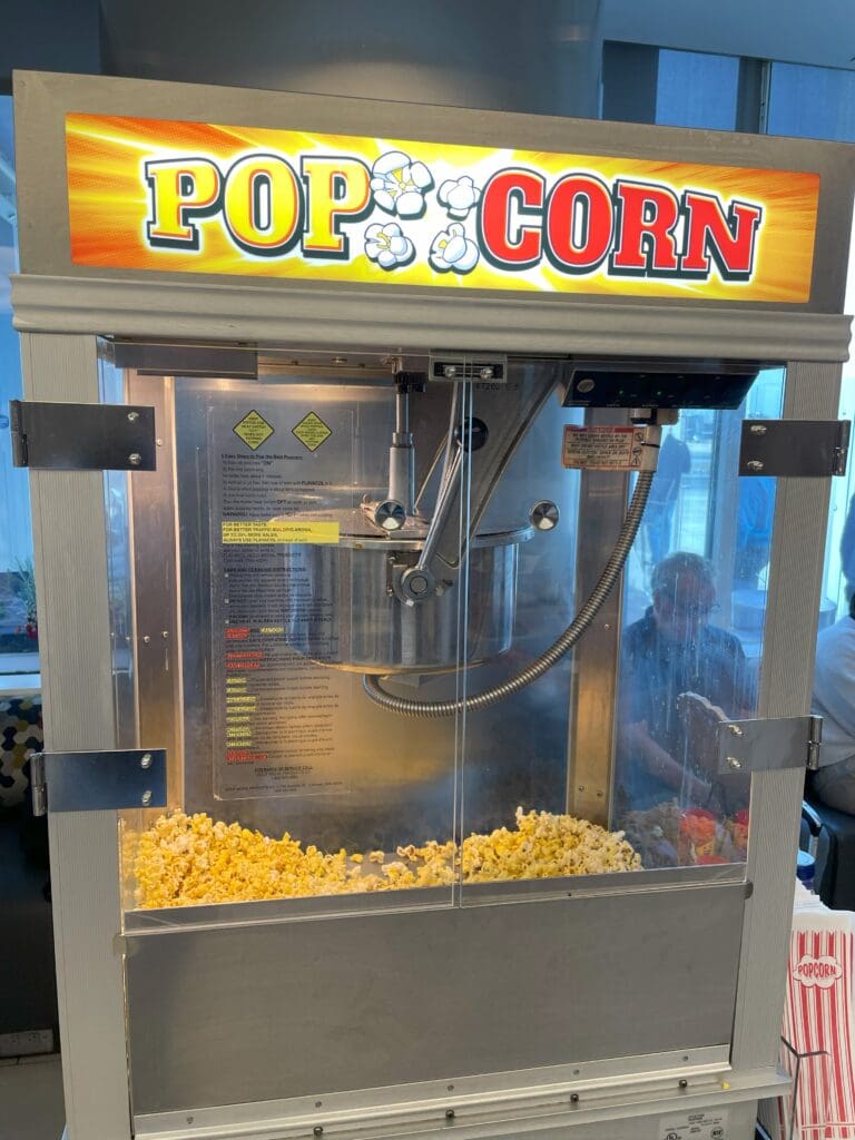 a machine with popcorn inside