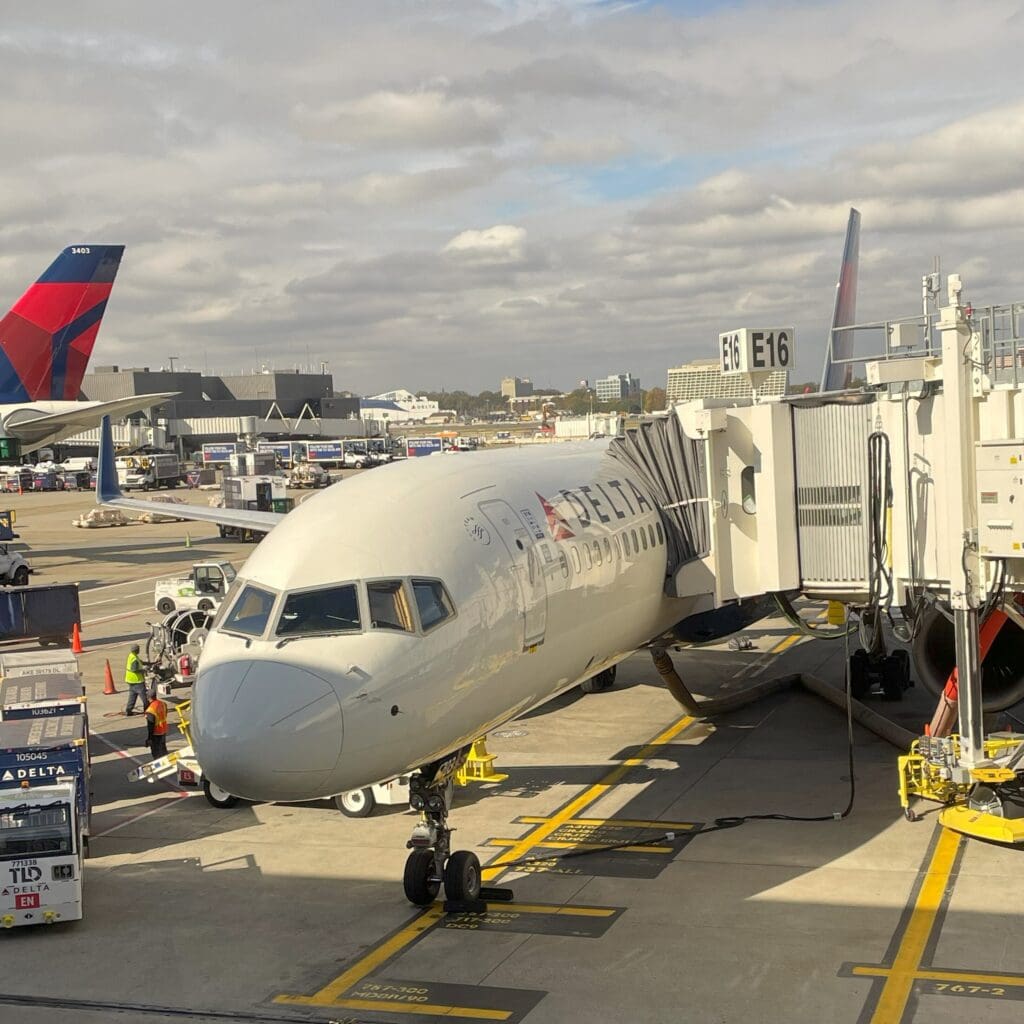 an airplane at an airport