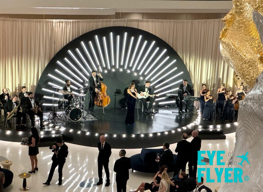 A singer and band perform live during the grand opening of the Fontainebleau Las Vegas casino and resort on Wednesday, December 13, 2023.