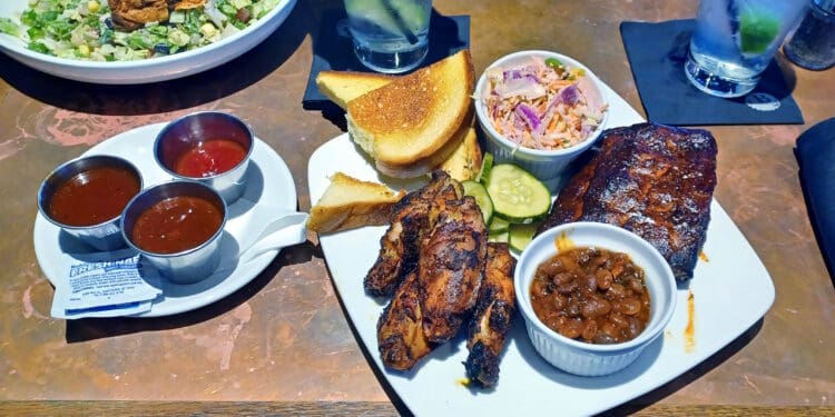a plate of food on a table