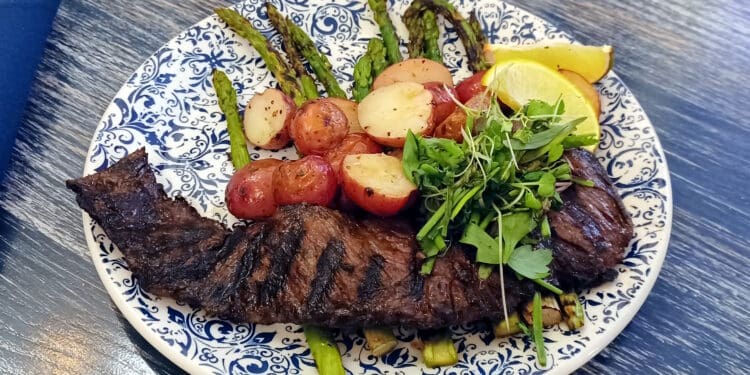 a plate of food on a table
