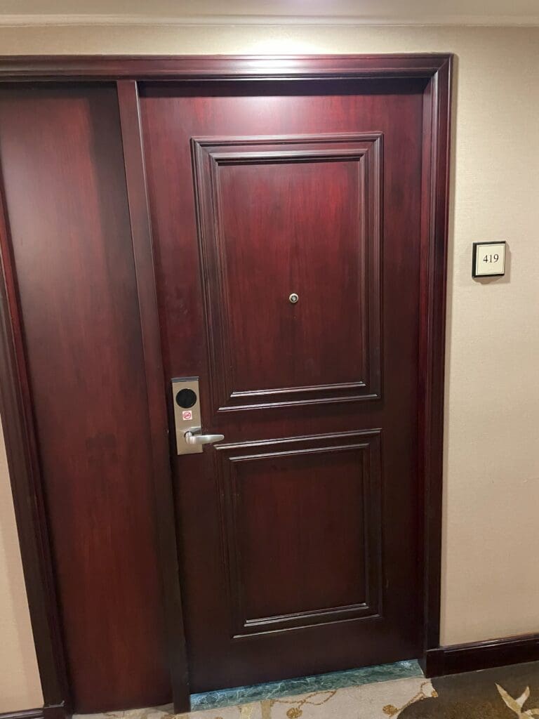 a door with a lock