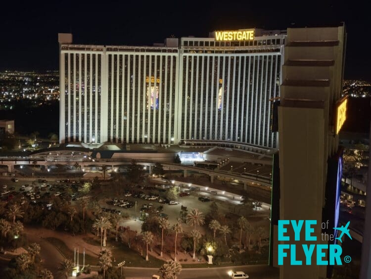 a large building with lights on it