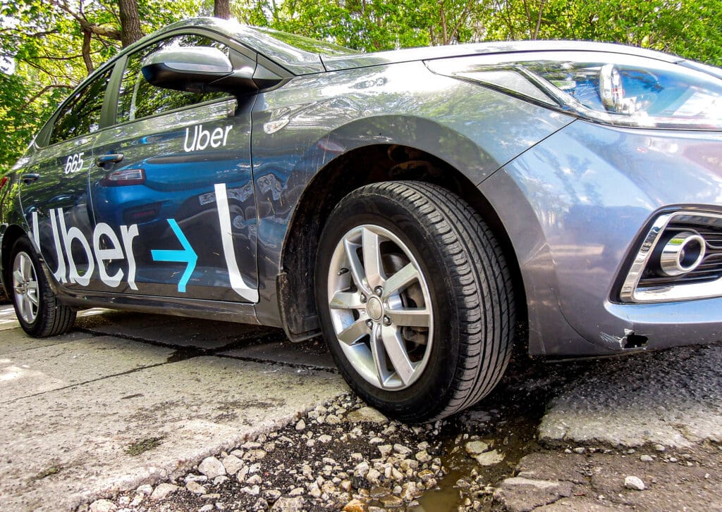 Samara, Russia - June 5, 2021: Uber taxi is parked on a city street in summer (©iStock.com/blinow61)