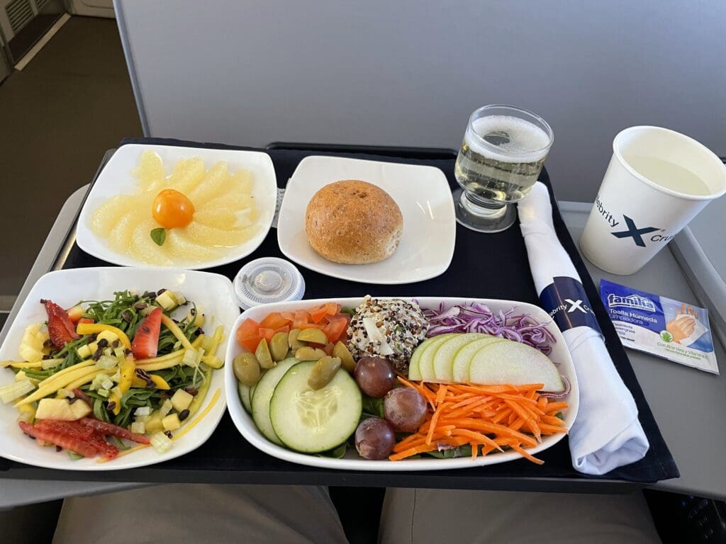 a tray with food on it