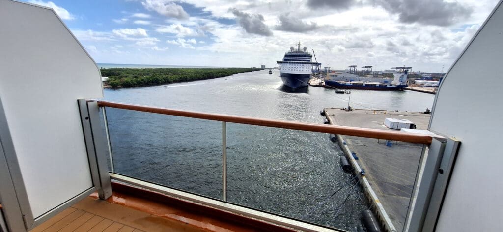 a cruise ship in a harbor