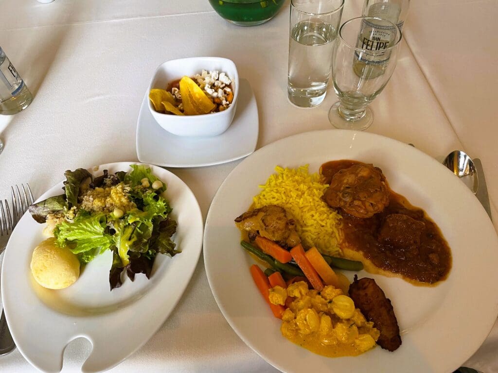 a plate of food on a table