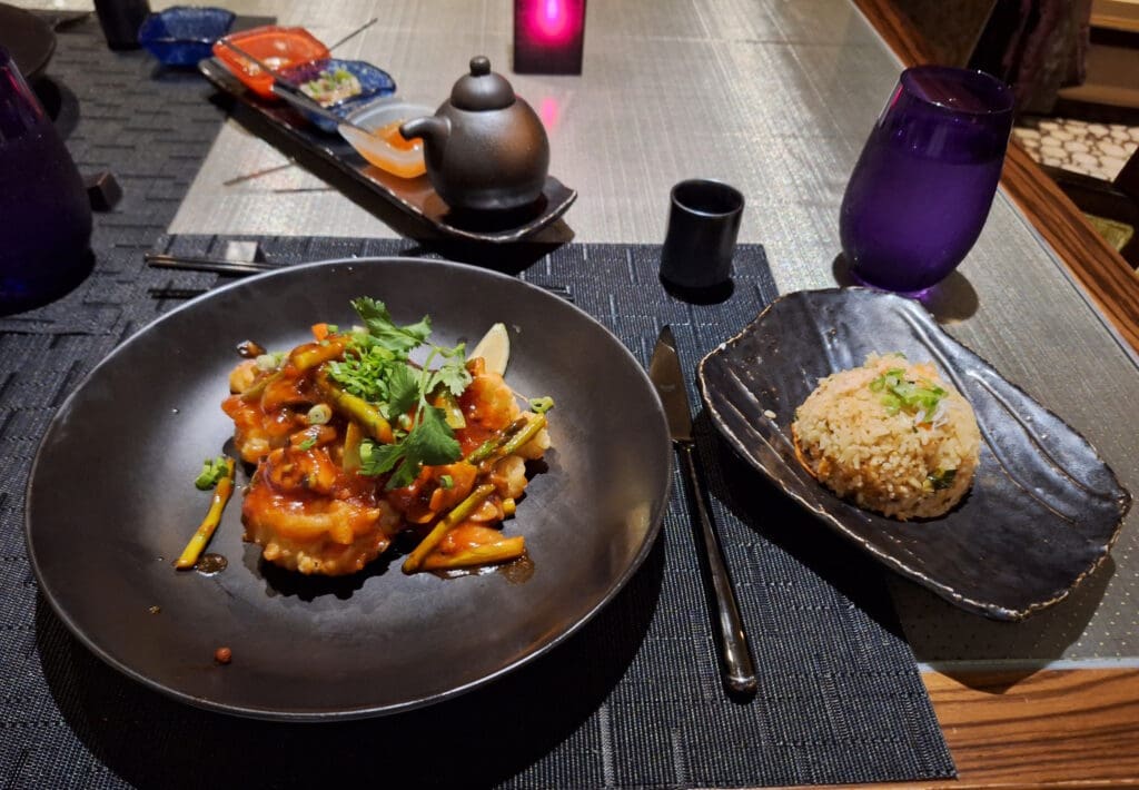 a plate of food on a table