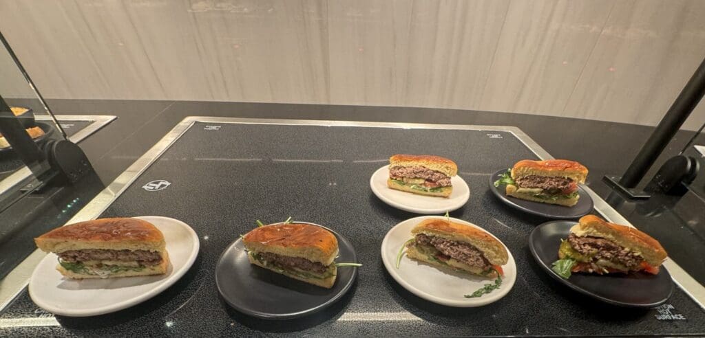 a group of sandwiches on plates