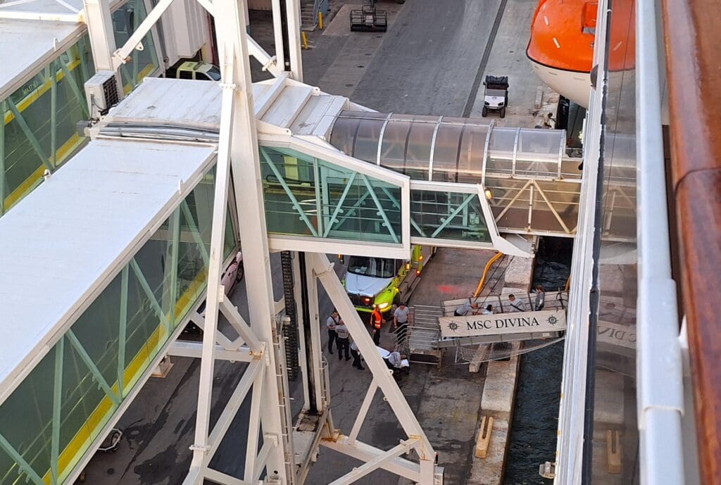 a bridge with a glass walkway