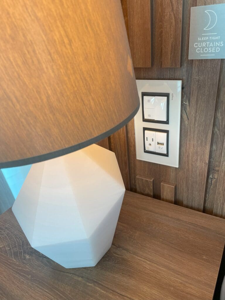 a lamp on a table