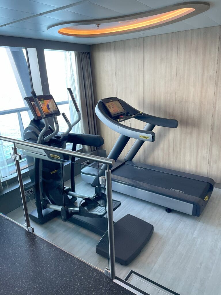 a treadmills in a room