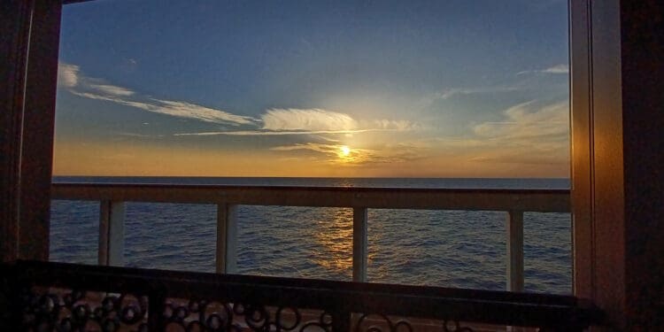 a sunset over the ocean