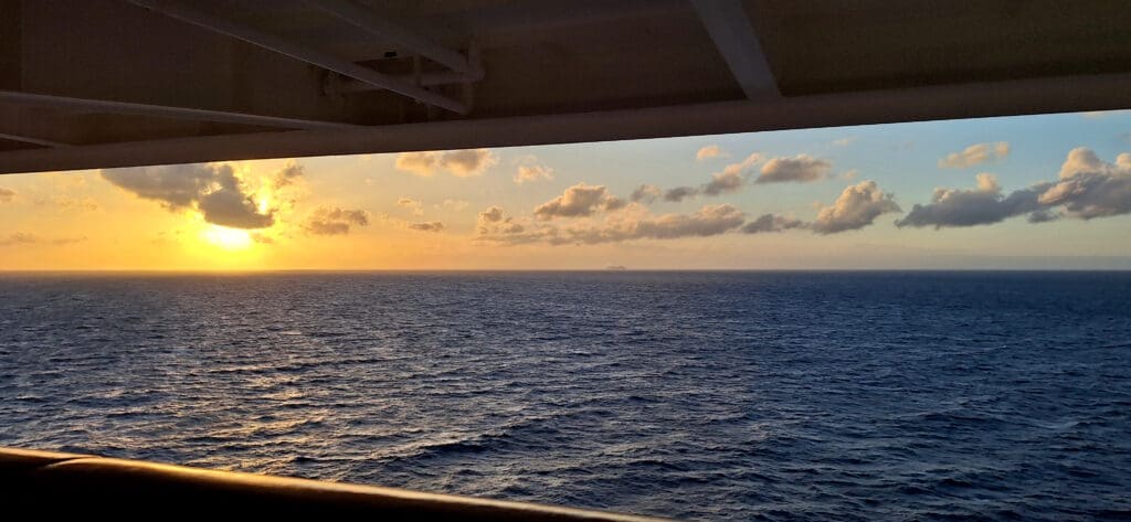 a view of the ocean from a boat