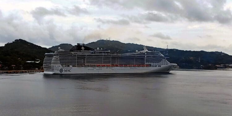 a cruise ship in the water