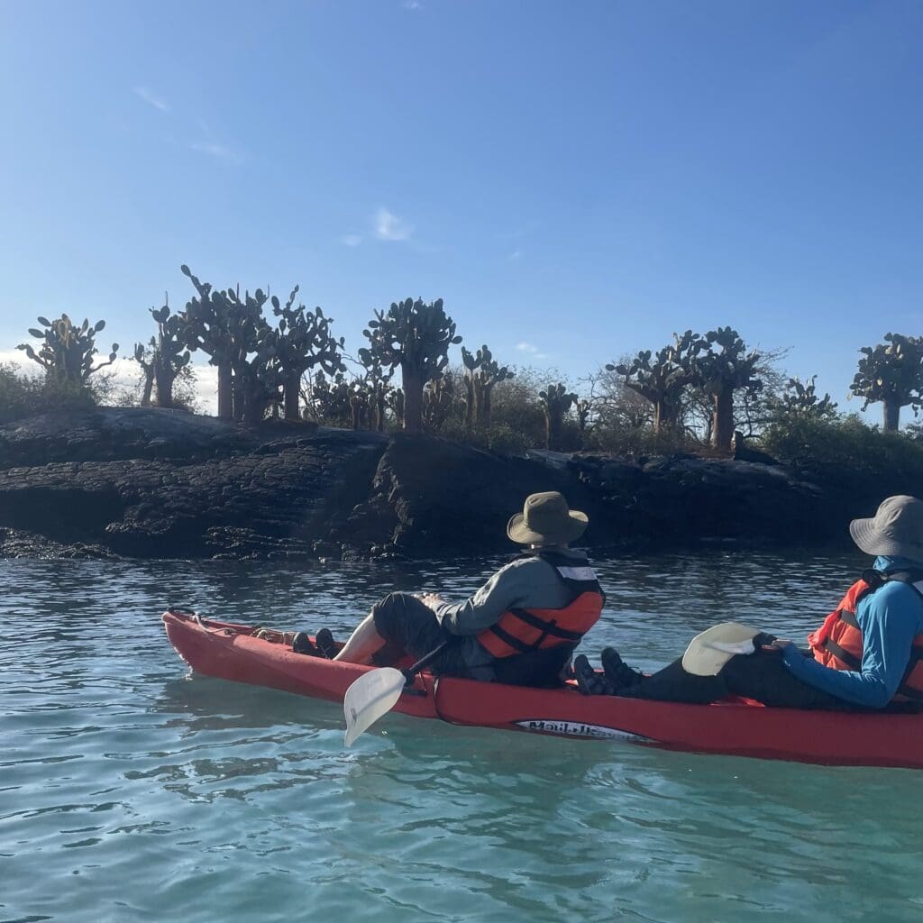 two people in a canoe