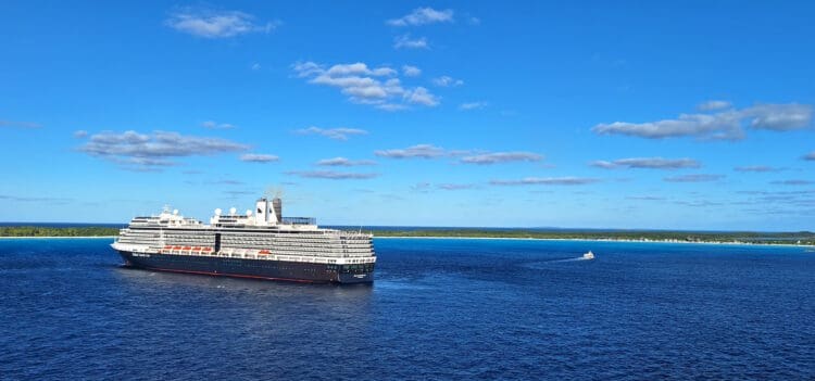 a large ship in the water
