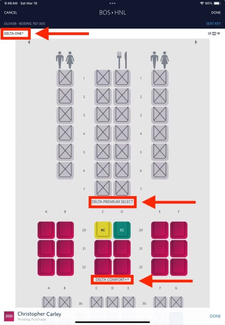 Delta schedule change to Premium Select