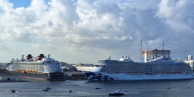a cruise ship in the water