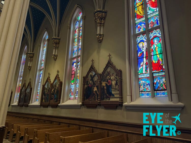 a church with stained glass windows