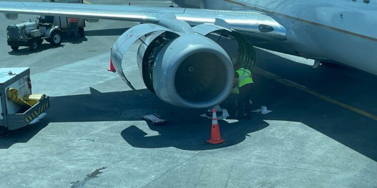 a large airplane with a large engine