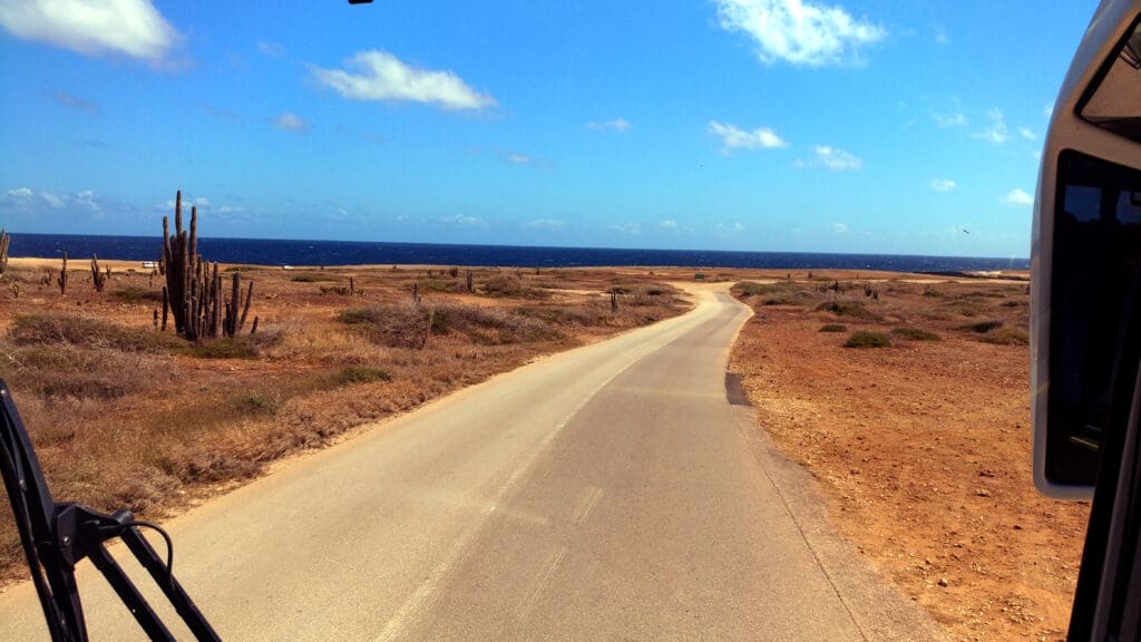 a road going through a dry landscape