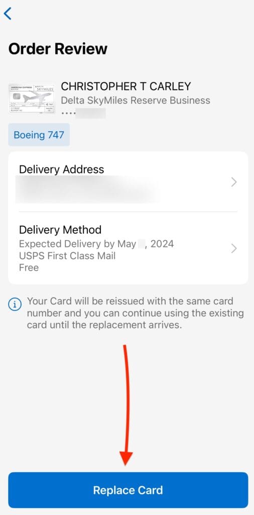 Order a Delta 747 Reserve card on Amex's app
