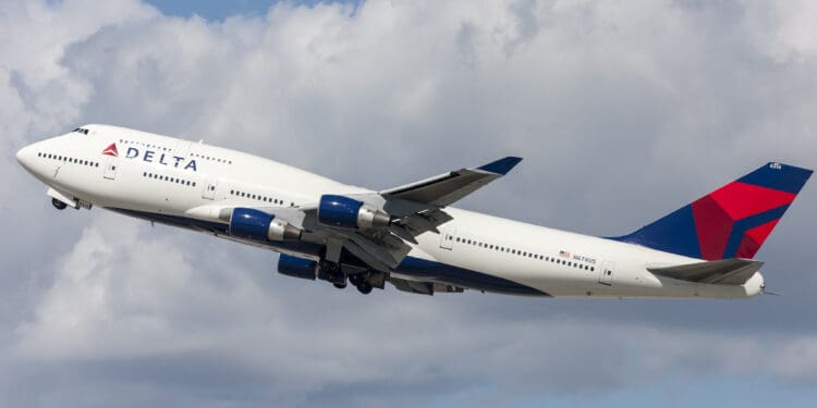 Los Angeles, California, USA - March 10, 2010: Delta Air Lines Boeing 747 Jumbo Jet taking off from Los Angeles International Airport. (©iStock.com/Ryan Fletcher)