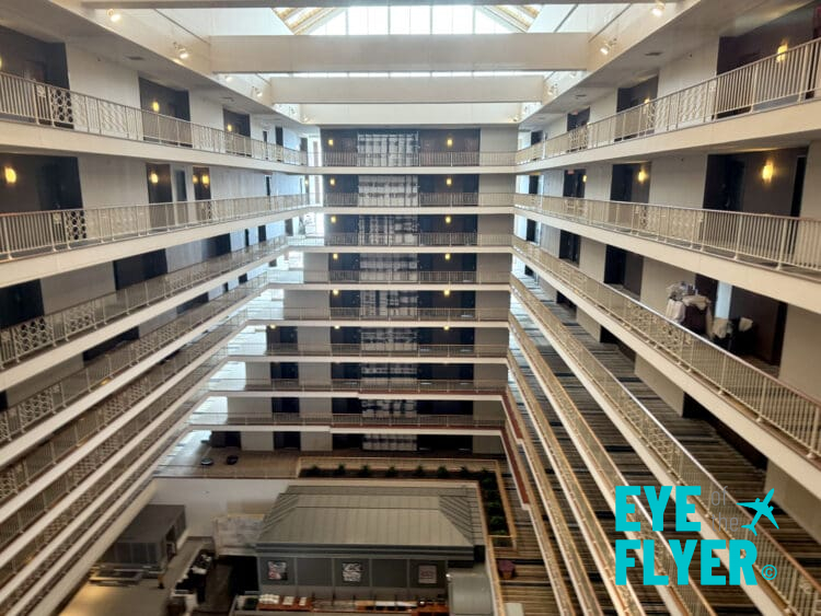 a building with many floors and balconies