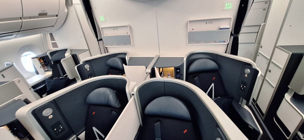 a row of seats in an airplane