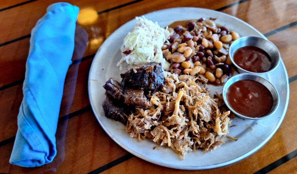 a plate of food on a table