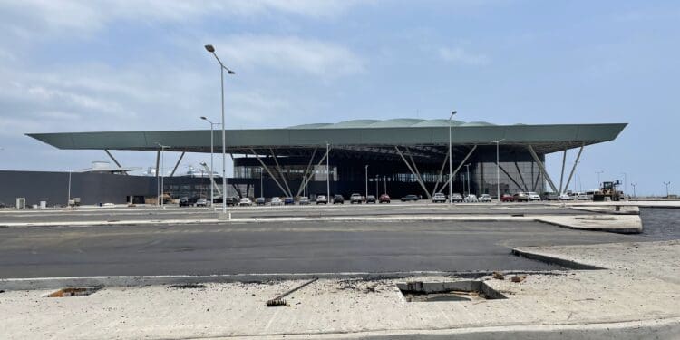 a large building with a roof