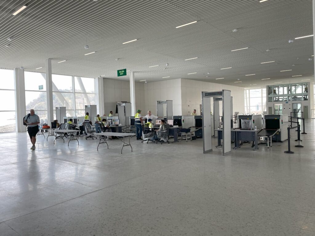 a group of people in an airport