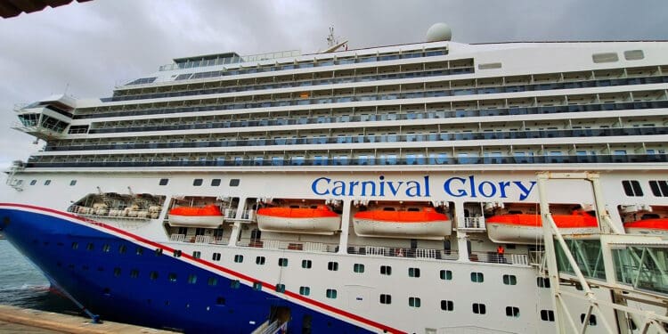 a large cruise ship with many rafts on the deck
