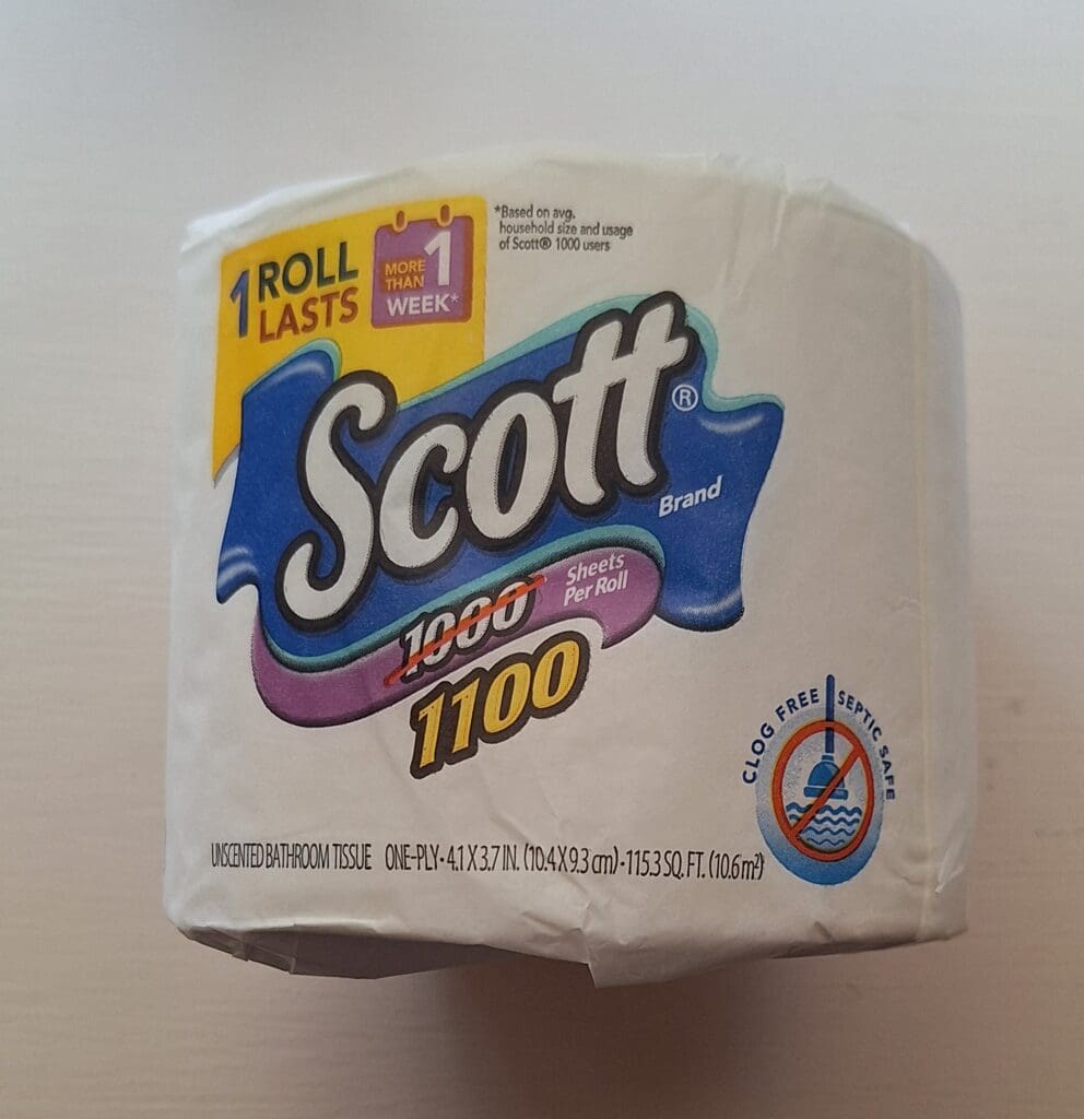 a roll of toilet paper