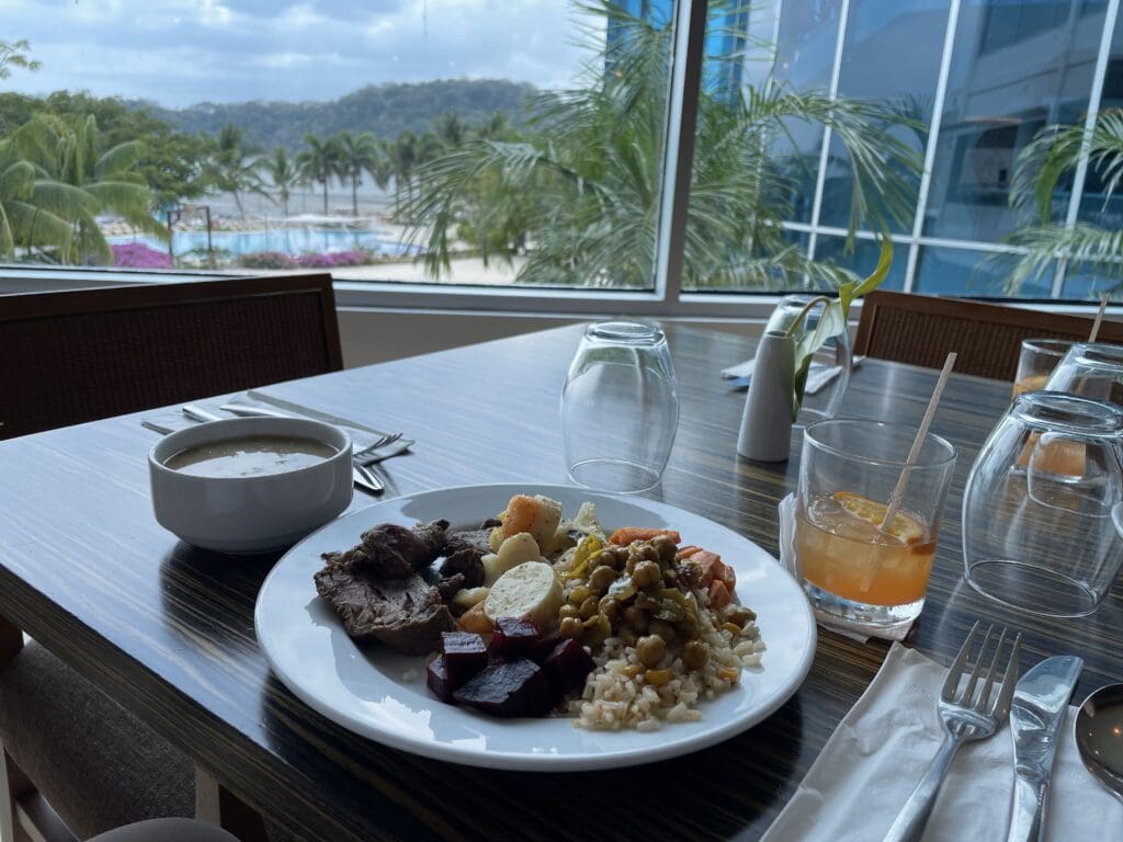 a plate of food on a table